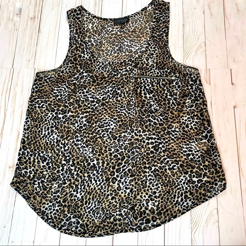 TopShop Cheetah Print Tank Top Size 8